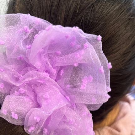 Sweet Jacquard Dot Transparent Organza Scrunchies Women Romantic  Hair Rope Big  Hair Ties Hair Accessories