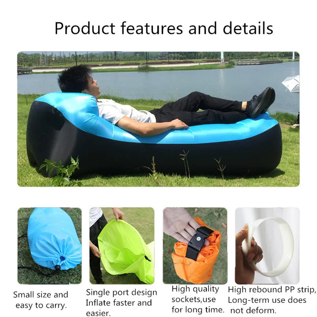 Inflatable Sofa Lazy Sofa Outdoor Portable Storage Picnic Camping Beach Music Festival Inflatable Lazy Mattress Inflatable Sofa