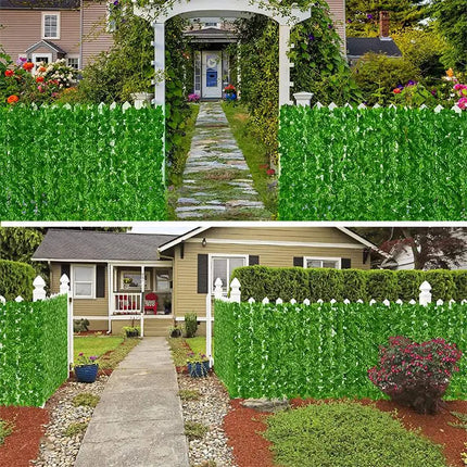 Artificial Leaf Privacy Fence Roll Wall Landscaping Fence Privacy Fence Screen Outdoor Garden Backyard Balcony Green Basket