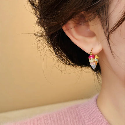 Colorful Heart Ear Buckle 2024 New Korean Fashion Women's Earring Precious Hoop Earrings Gold Plating Jewelries Girl Gifts

Colorful Heart Hoop Earrings - Charming Gold Plated Women's Earrings for Girls