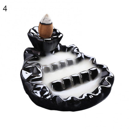 Ceramic Incense Burner Waterfall Backflow Smoke Censer Creative Incense Ornament Burner Home Decorative Crafts for Living Room