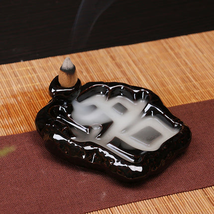 Ceramic Incense Burner Waterfall Backflow Smoke Censer Creative Incense Ornament Burner Home Decorative Crafts for Living Room