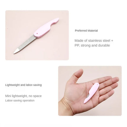 Mini Bird Folding Nail File Washed and Polished Manicure File Double Sided Frosted Abs Plastic Material  Nail Art Tools