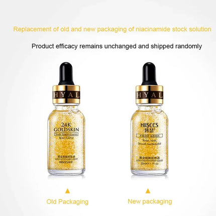 24K Gold Hyaluronic Acid Serum for Face Anti-wrinkle Anti-aging Brightening Moisturizing skincare Facial Serum Essence Face Care