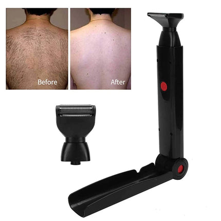 Handle Hair Removal Tool Men Shave 180 Degree Electric Back Shaver Foldable Battery Manual Shaver