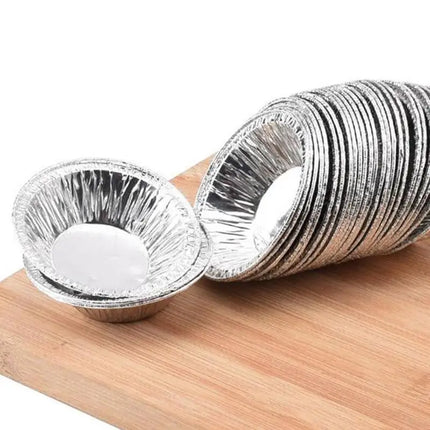 New 100pcs Disposable Aluminum Foil Tart Pan Mini Pot Plate Tin Pie Bake Tart Pan Tray O0f0