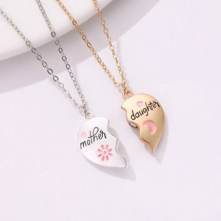 Luoluo&baby 2Pcs/set Mother and Daughter Parent Child Magnet Necklace for Children Birthday Party Gifts Jewelry Set