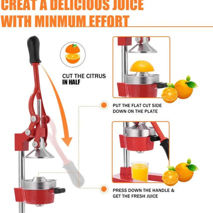 Commercial Heavy Duty Cast Iron Hand Press Manual Orange Citrus Lemon Lime Grapefruit Pomegranate Fruit Juice Squeezer Machine