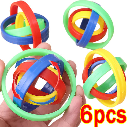 1-6pcs Stress Relief Sensory Fidget Toys Children 3D Novelty Rainbow Finger Spinners Kid Decompression  Intelligence Games