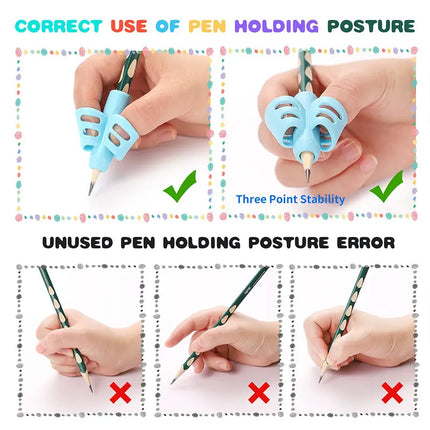 Pencil Handle Rod Grips pen Holder Grip for Kids Cute Hand writing Aid Trainer Posture Correction Pen Finger Holder