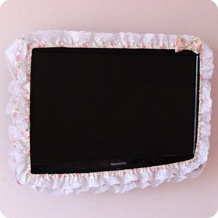 24-48INCHES Fabric TV Circle Power on Without Taking Out Dust Cover Monitor Screen Home Decorations Dust Cover with Elastic