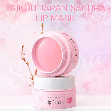 8g LAIKOU Sakura Lip Sleeping Mask Hydrating Moisture Nutriousing Wrinkle Smoothing Dryness Lip Mask Korean Cosmetics Skin Care