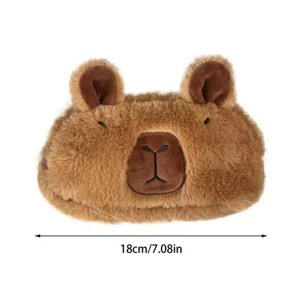 Capybara Pencil Case Plush Pen Bag 3D Plush Pencil Pouch Soft Animal Stationery Cartoon Storage Pen Bag Box School Supplies