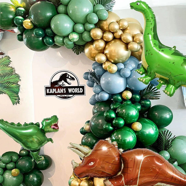 136Pcs Dinosaur Balloons Arch Garland Kit Jungle Safari Birthday Party Decoration Kid Dinosaur Themed Party Baby Shower Supplies