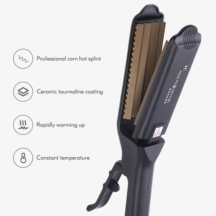 Ceramic Crimper Iron For Fluffy Hairstyle Curling Iron Corrugation Plate Crimper Hair Irons Anti Static Hair Crimping Iron