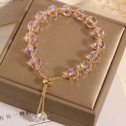 CARLIDANA Fashion Colorful Artificial Austria Crystal Bracelet New Shiny Stone Beads Rope Chain Strand Bracelets for Women Party