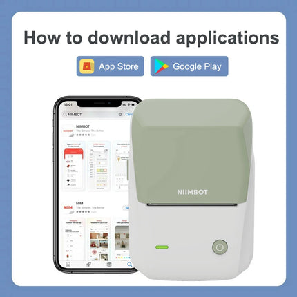 Niimbot B1 Label Printer Portable Handheld Thermal Printer Mini Barcode QR Code Sticker Paper Color Rolls Maker Cable