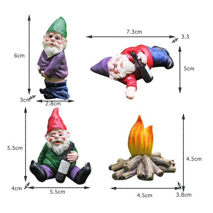 Mini Gnome Dwarfs Funny Statue Cute DIY Bonsai Decoration for Desk Outdoor Garden Sculpture Decor Outdoor Props Crafts