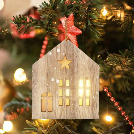 Christmas Wooden House Decor Christmas Led Light Wooden House Decor Christmas Party Supplies Indoor Home Decor Decorative House