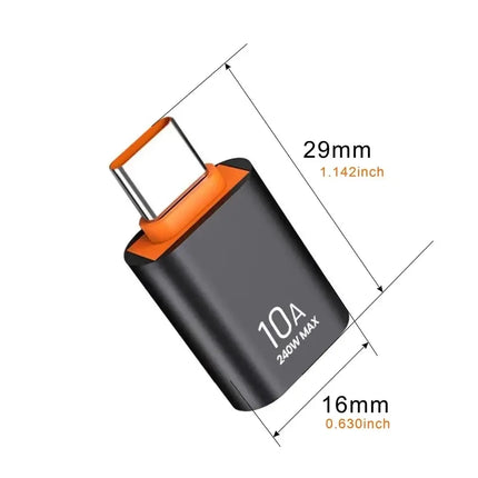 10A OTG Type C Female to USB A Male USB 3.0 to Type-C Converter  Fast Charging Data Adapter for Laptop Xiaomi Samsung Oneplus