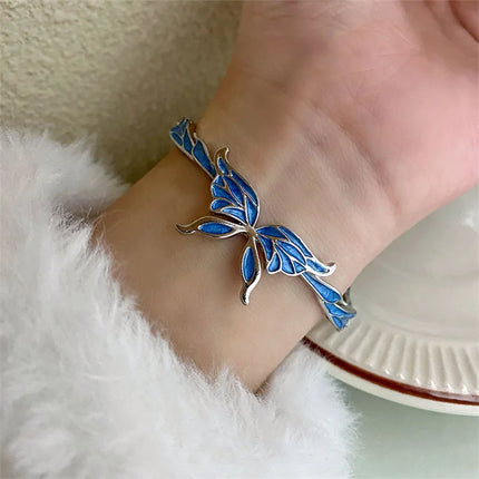 Fashion Dreamy Fantasy Blue Butterfly Bracelet Female Exquisite Bracelet 2023 New Fairy Temperament Versatile Hand Jewelry Gifts