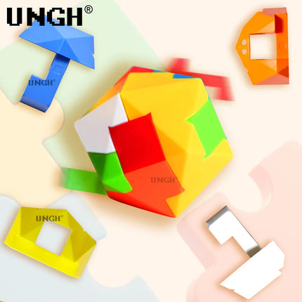 UNGH 6pcs/set Luban 3D Puzzle Magic Cube Intellectual Children Lock Brain Teaser Game Educational Toys for Kids Adult Antistress