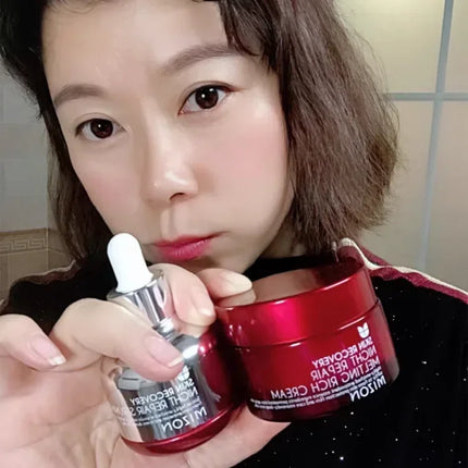 Korea Mizon Skin Recovery Night Repair Melting Rich Serum Cream Luxury Anti-aging Face Lifting Firming Brighten Facial Skin Care