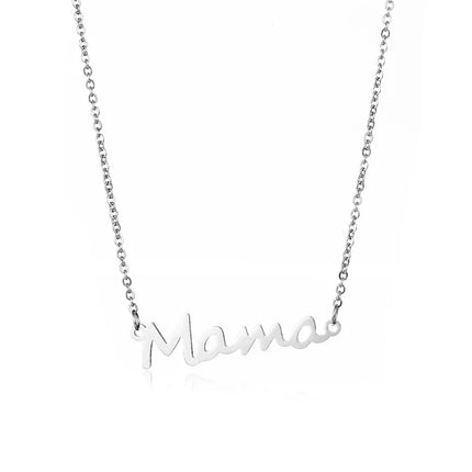 Mother's Day Mama Letter Pendant Necklace For Women Mom Nameplate Clavicle Chain Choker Stainless Steel Jewelry Minimal Gift