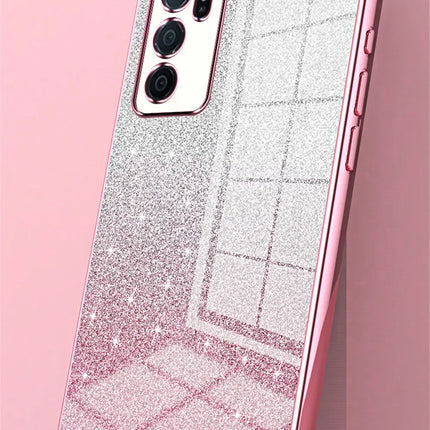 Gradient Glitter Plating Clear Phone Case For Samsung Galaxy A55 A35 A25 A15 A05 A05S A54 A34 A24 A14 A04s Soft Silicone Cover