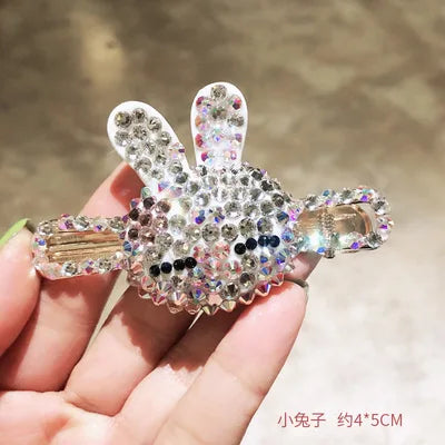 Shiny Rhinestone Star Moon Bear Hairpins Elastic Hair Bands for Shiny Party South Korea 2022 New Design Headdress Barrette Clips