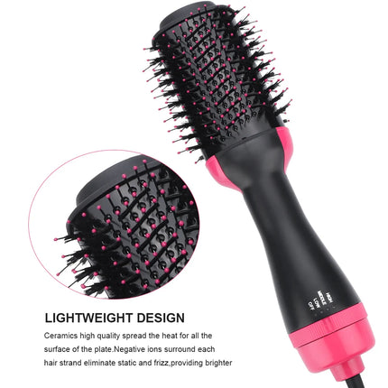 1000W Hair Dryer Hot Air Brush Styler and Volumizer Hair Straightener Curler Comb Roller One Step Electric Ion Blow Dryer Brush