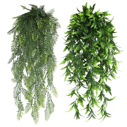 90cm Persian fern Leaves Vines Home Room Decor Hanging Artificial Plant Plastic Leaf Grass Wedding Party Wall Balcony Decoration