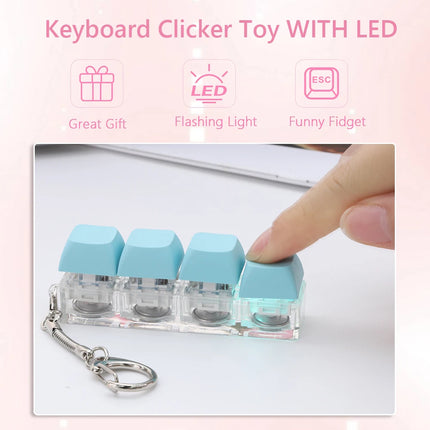 4 Keys Mechanical Keyboard Axis Tester DIY Fidget Button Keycap Stress Relief Toy LED Light Keychain Keyboard Cap Clicker Toys