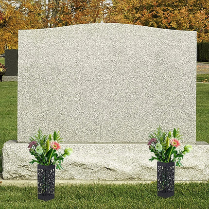 2/4pcs Cemetery Vase Plastic Cemetery Vase Decorations Gravestone Grave Yard Ground Outdoor Flower Marker Decor