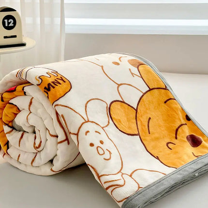 Winnie Bear the Pooh Cartoon Blanket Kawaii Velvet Sheet Home Textile Flannel Soft Warm Throw Bedding Sofa Cover for Girls Gift