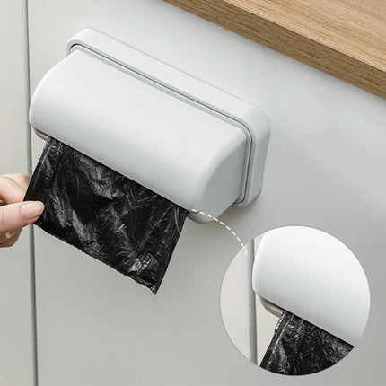 Wall Mounted Trash Bags Storage Box Garbage Bag Dispenser for Kitchen Bathroom Grocery Bag Holder Kitchen Plastic Bags Container