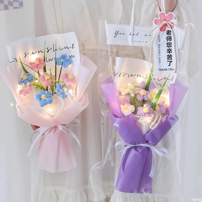 Artificial Flower Crochet Flower Bouquet Eternal Flowers Wedding Guest Gift Bouquets of Flowers Mother's Day Gift 어버이날