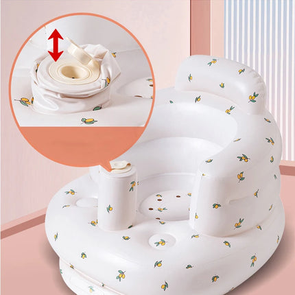 Baby Inflatable Sofa Children Puff Portable Bath Chairs PVC Multifunctional Seat Practice Sitting Bath Stool