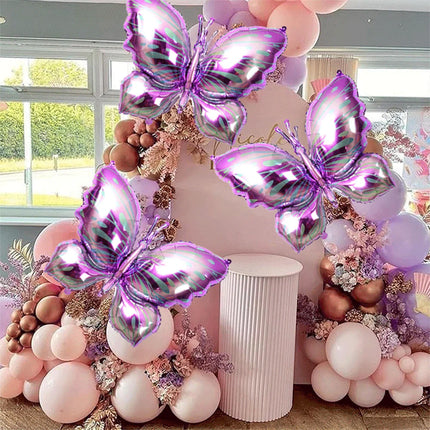 166Pc Butterfly Balloon Set Garland Arch Purple Butterfly Girl Birthday Party Supplies Macar Pink Baby Shower Wedding Decoration