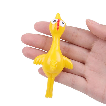 10PCS Catapult Launch Turkey Slingshot Chick Elastic Flying Finger Sticky Decompression Toy for Kid Stress Relief Toy Funny Toys