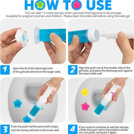 Color Flower Toilet Cleaner Gel Syringe Aromatic Drain Toilet Cleaning Detergent Air Freshener Remove Odor Home Bathroom Supply