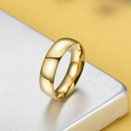 Fashion Luxury Golden Engagement Wedding Ring Couple Ring Simple Fashion Style Fine Jewelry Anniversary Gift Men and Women Ring