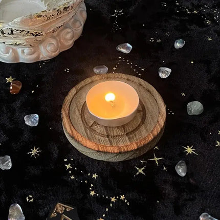 Altars Plate Witchcraft Wiccan Divination Decors Candle Holders Candlestick Tray Candle Stand Divination Meditation Pagan