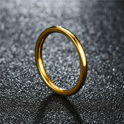 2mm Thin Stainless Steel Rings Rose Gold Fashion Simple Titanium Steel Rings for Women Girl Gifts