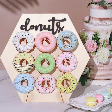 Wood Donut Stand Doughnuts Wall Stands Display board Holder Kids Birthday Party Wedding Table Decoration Baby Shower Supplies