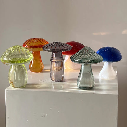 Mushroom Glass Vase Aromatherapy Bottle Creative Home Hydroponic Flower Table Simple Decoration Ornament