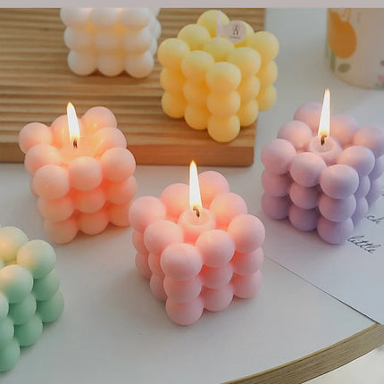 Ins Style Bubble Cube Candle Handmade Scented Candle Aromatherapy Soy Wax Candle Wedding Birthday Candles Party Home Decoration