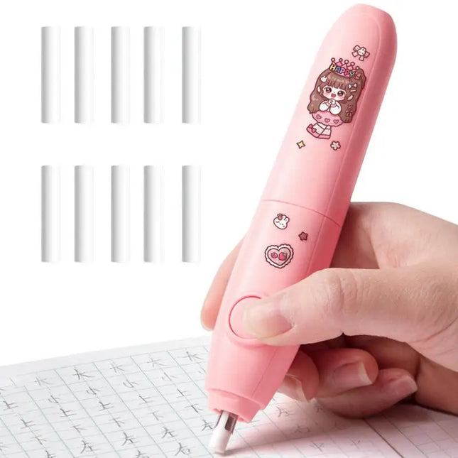 Electric Eraser Pencil Drawing Cute Kneaded Erasers Kids Students Kawaii School Office Supplies Stationery Pencil Eraser Refill