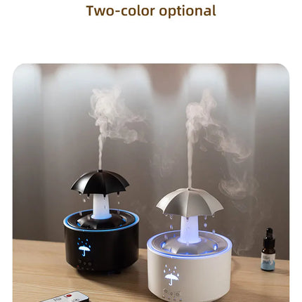 New Creative Rotating Raindrop Aromatherapy Machine Rain Cloud Humidifier Heavy Fog Quantity Colorful Moving Head Humidifier