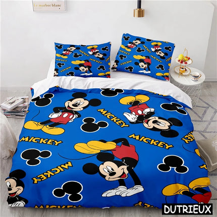 Lovely Mickey Minnie Mouse Duvet Cover & Pillowcase Set Twin Full Queen King Size Bedding Set Soft Comforter Cover Set Bedspread